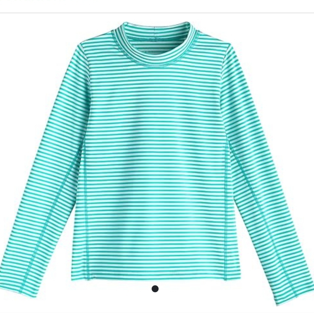 Coolibar Striped Surf Shirt Sandbar Kids XL NEW Tropical Mint T-2437